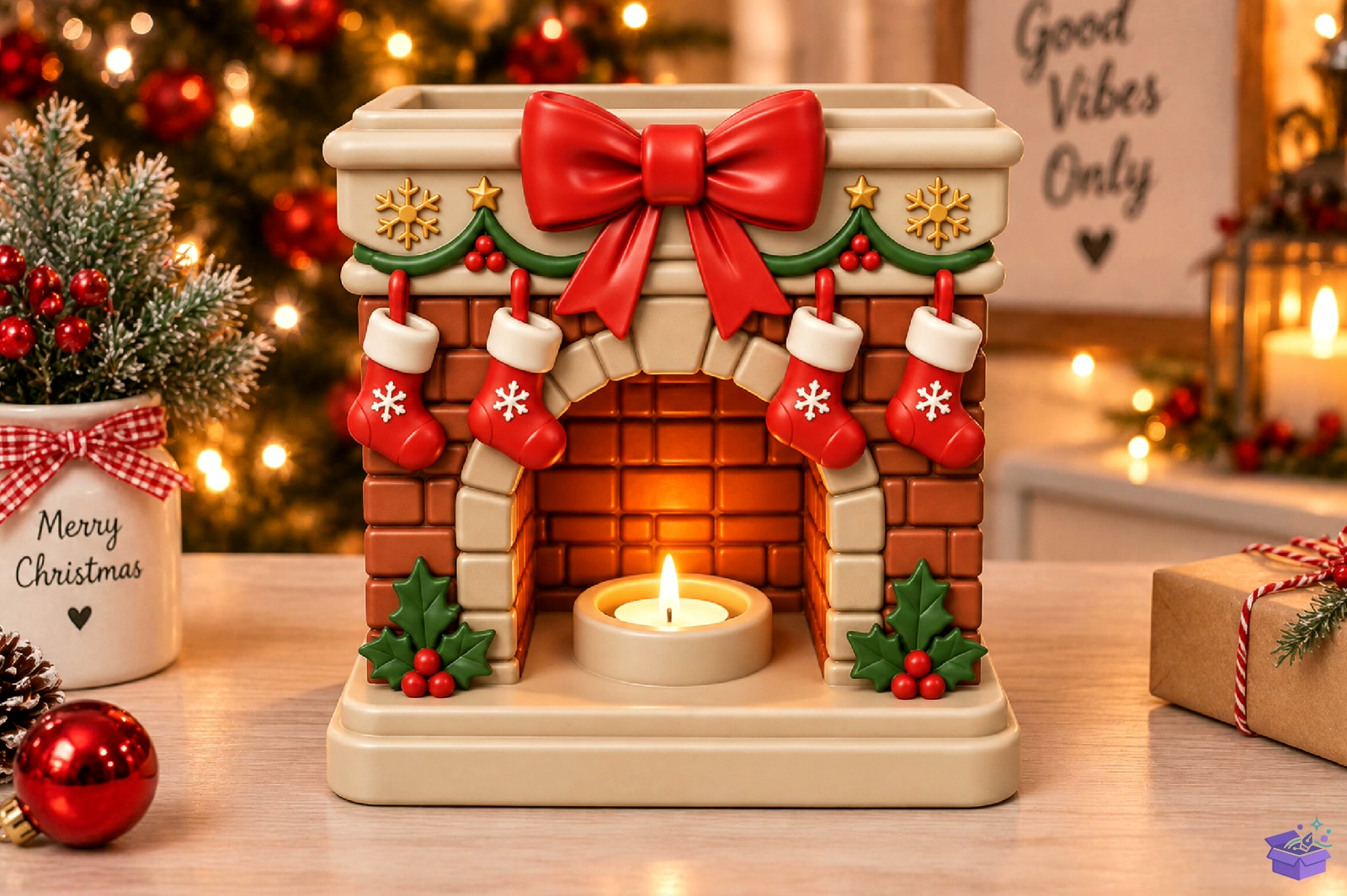 Yılbaşı Fireplace Candle STL 3D Baskı - 3D Baskı ve Model Dosyası (STL, OBJ, 3MF) - detaylı önizleme 3
