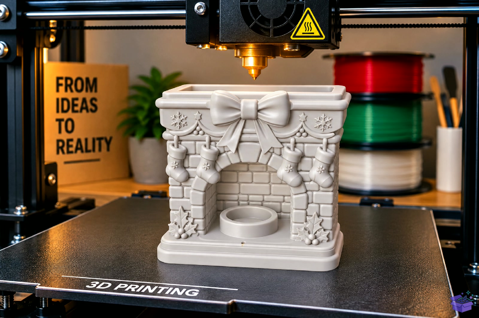 Yılbaşı Fireplace Candle STL 3D Baskı - 3D Baskı ve Model Dosyası (STL, OBJ, 3MF) - detaylı önizleme 4
