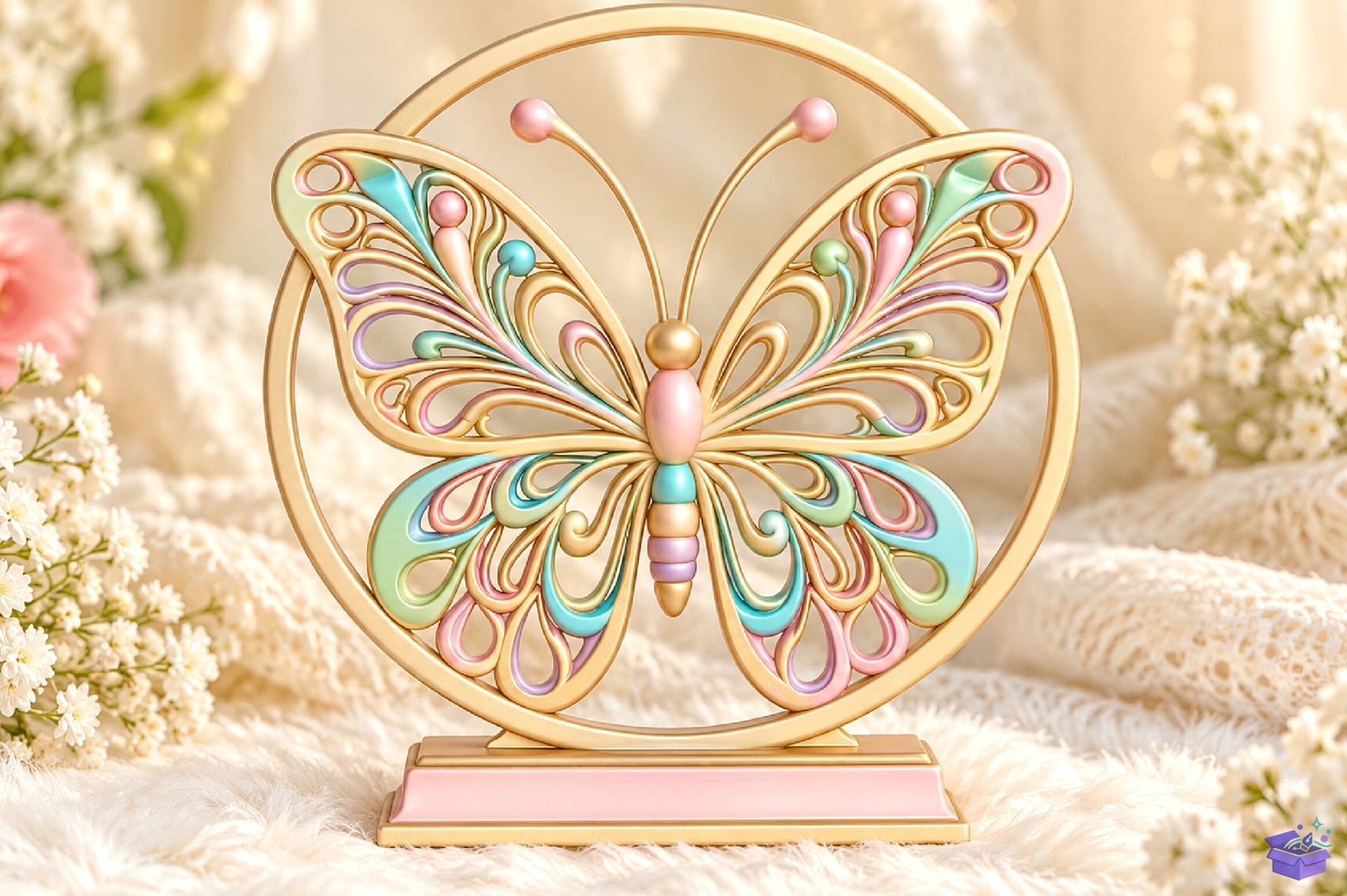 Ornate Kelebek Sculpture STL - 3D Baskı ve Model Dosyası (STL, OBJ, 3MF) - detaylı önizleme 2