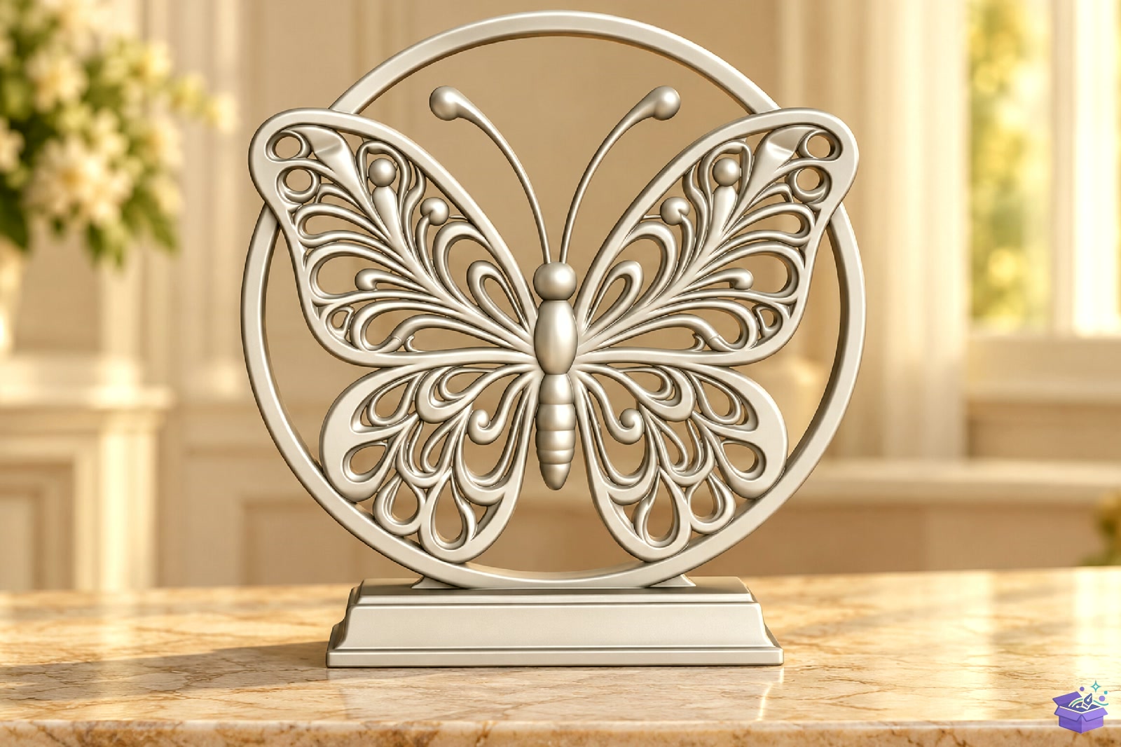 Ornate Kelebek Sculpture STL - 3D Baskı ve Model Dosyası (STL, OBJ, 3MF) - detaylı önizleme 4