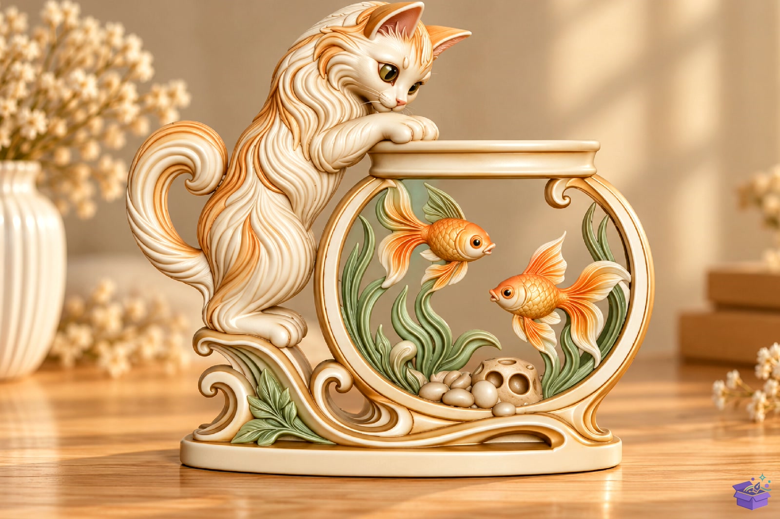 Kedi Aquarium Sculpture 3D STL - 3D Baskı ve Model Dosyası (STL, OBJ, 3MF) - detaylı önizleme 2