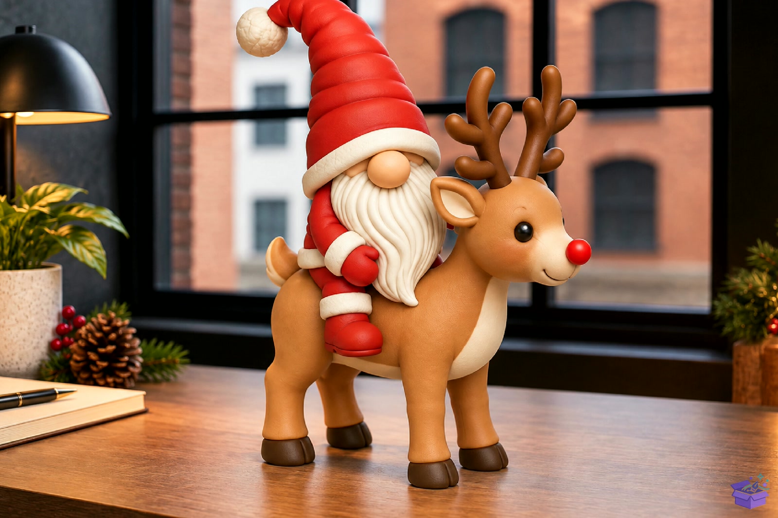 Yılbaşı Ren Geyiği Gnome STL 3D Baskı - 3D Baskı ve Model Dosyası (STL, OBJ, 3MF) - detaylı önizleme 2