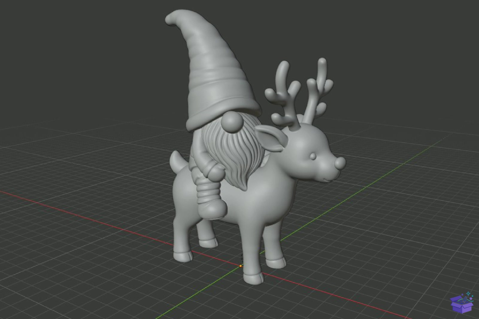 Yılbaşı Ren Geyiği Gnome STL 3D Baskı - 3D Baskı ve Model Dosyası (STL, OBJ, 3MF) - detaylı önizleme 6