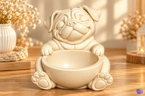 Cute Pug Bowl 3D STL - 3D Baskı ve Model Dosyası (STL, OBJ, 3MF) - 3D Baskı  İndir (STL, OBJ, 3MF)