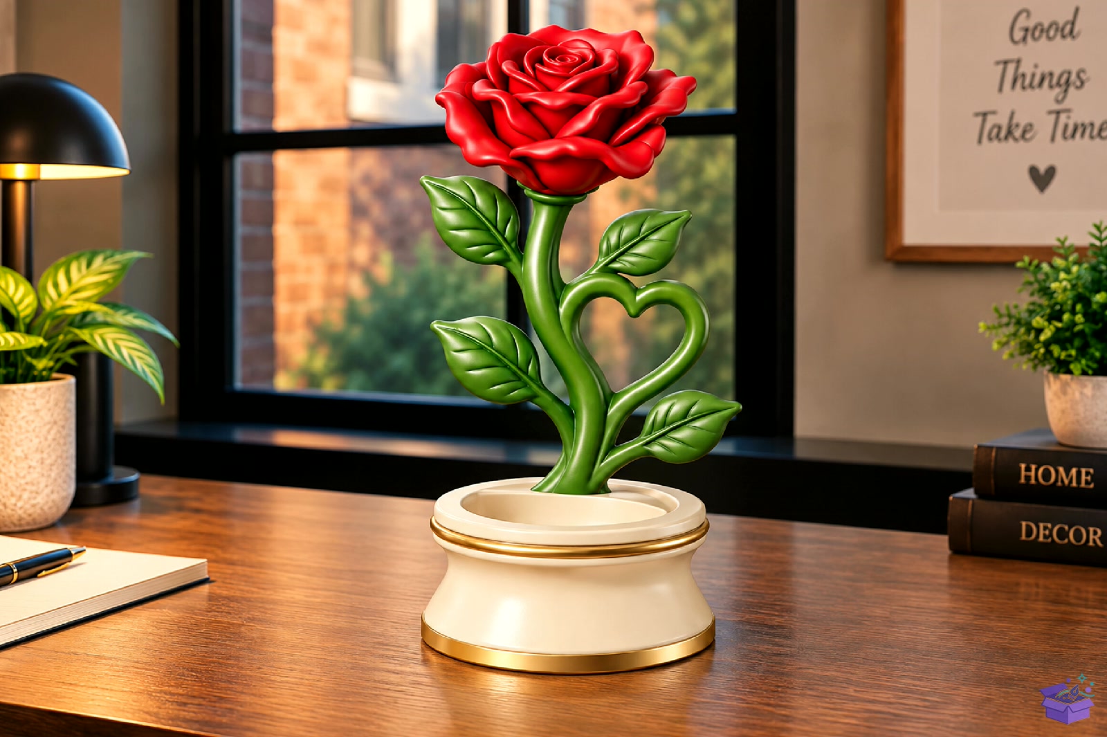 Romantic Rose Kalp Temalı Saksı Tasarımı STL 3D Baskı - 3D Baskı ve Model Dosyası (STL, OBJ, 3MF) - detaylı önizleme 2