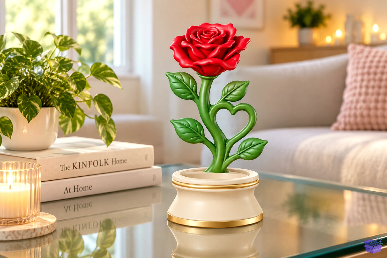 Romantic Rose Kalp Temalı Saksı Tasarımı STL 3D Baskı - 3D Baskı ve Model Dosyası (STL, OBJ, 3MF) - detaylı önizleme 3