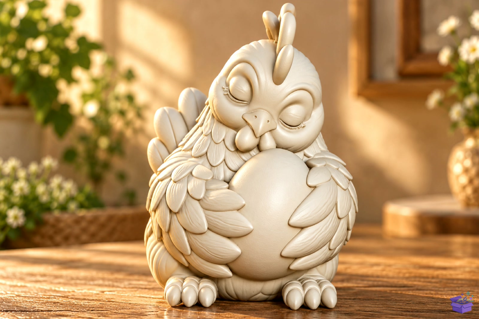 Sleeping Hen With Egg 3D STL - 3D Baskı ve Model Dosyası (STL, OBJ, 3MF) - detaylı önizleme 2