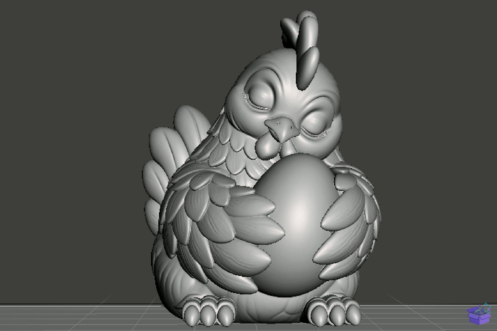 Sleeping Hen With Egg 3D STL - 3D Baskı ve Model Dosyası (STL, OBJ, 3MF) - detaylı önizleme 3