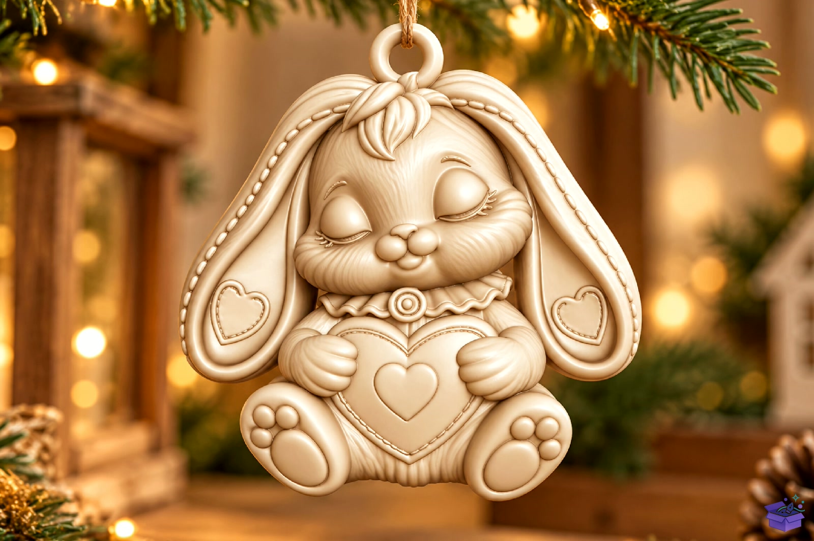 Cute Sleeping Bunny Kalp Temalı Anahtarlık 3D ST - 3D Baskı ve Model Dosyası (STL, OBJ, 3MF) - detaylı önizleme 2