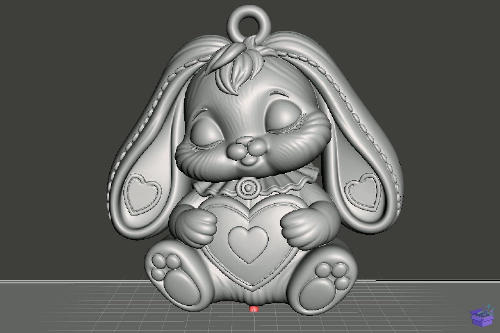 Cute Sleeping Bunny Kalp Temalı Anahtarlık 3D ST - 3D Baskı ve Model Dosyası (STL, OBJ, 3MF) - detaylı önizleme 3