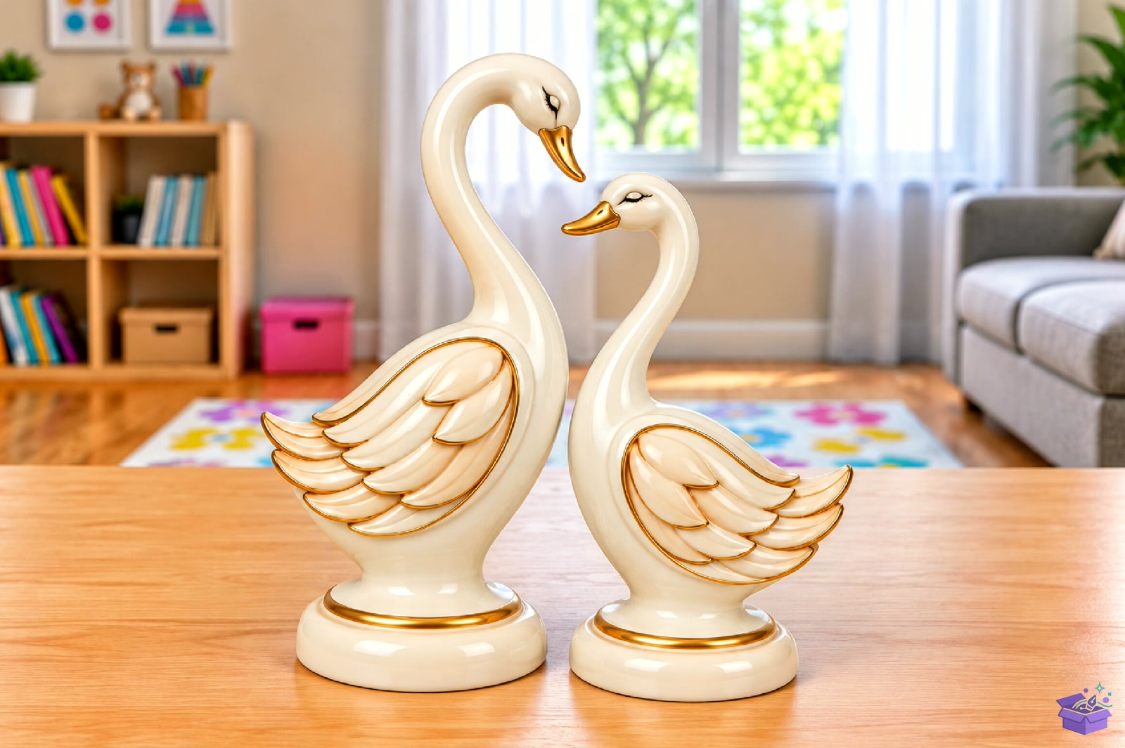 Swan Couple Decorative Heykel Biblo 3D Baskı - 3D Baskı ve Model Dosyası (STL, OBJ, 3MF) - detaylı önizleme 3