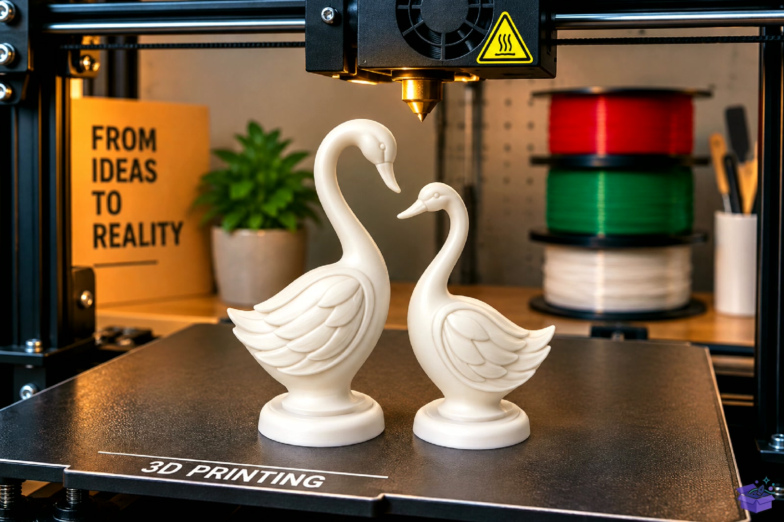 Swan Couple Decorative Heykel Biblo 3D Baskı - 3D Baskı ve Model Dosyası (STL, OBJ, 3MF) - detaylı önizleme 5
