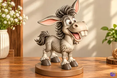 Funny Donkey Sculpture 3D STL - 3D Baskı ve Model Dosyası (STL, OBJ, 3MF) - 3D Baskı  İndir (STL, OBJ, 3MF)