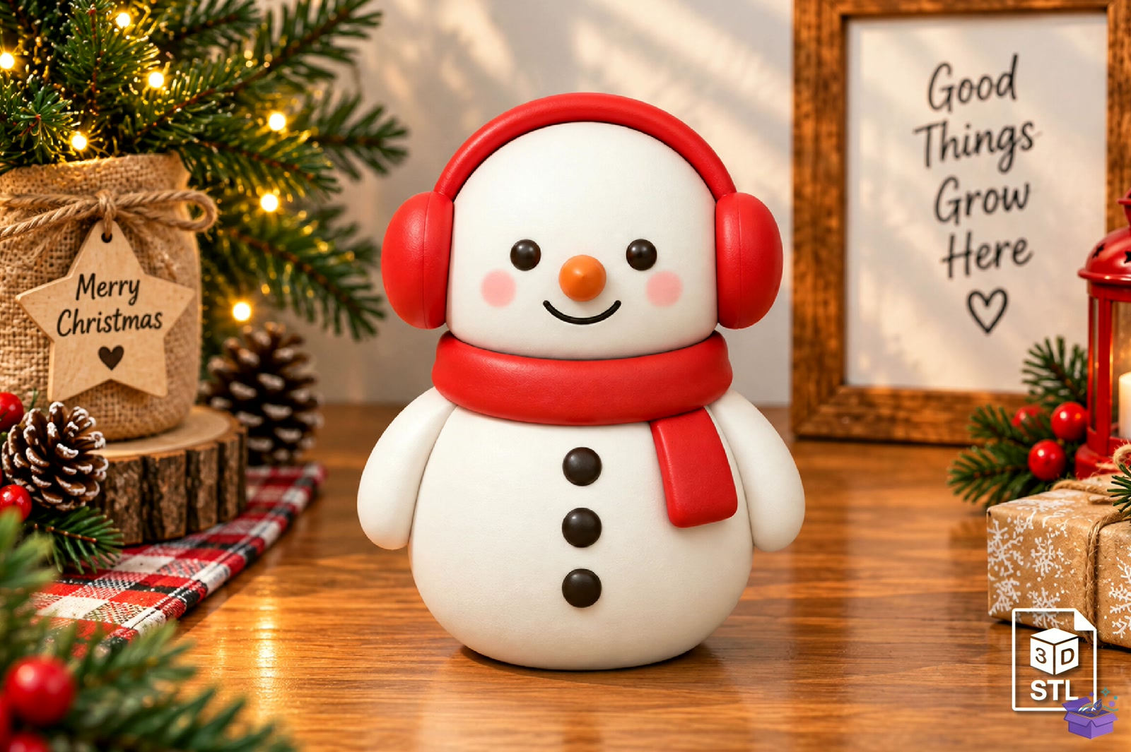 Cute Yılbaşı Snowman STL 3D Baskı - 3D Baskı ve Model Dosyası (STL, OBJ, 3MF)