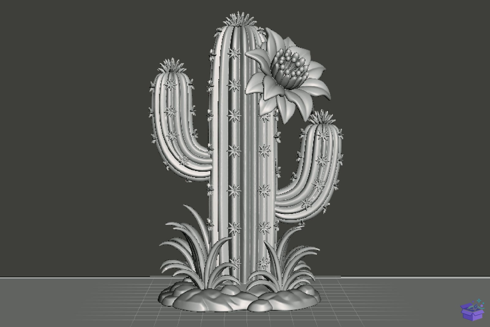 Saguaro Cactus Çiçek Sculpture 3D STL - 3D Baskı ve Model Dosyası (STL, OBJ, 3MF) - detaylı önizleme 3