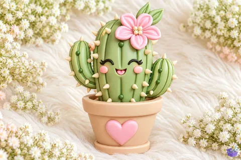 Cute Smiling Cactus İn Kalp Temalı Pot 3D STL - 3D Baskı ve Model Dosyası (STL, OBJ, 3MF) - 3D Baskı  İndir (STL, OBJ, 3MF)