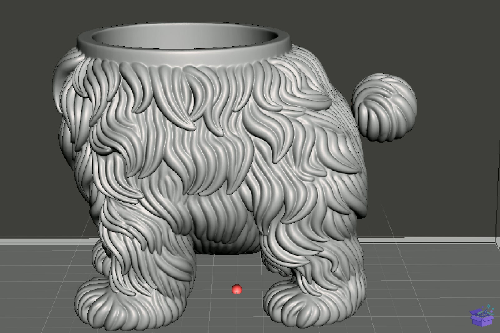 Fluffy Köpek Pencil Tutucu 3D STL - 3D Baskı ve Model Dosyası (STL, OBJ, 3MF) - detaylı önizleme 3