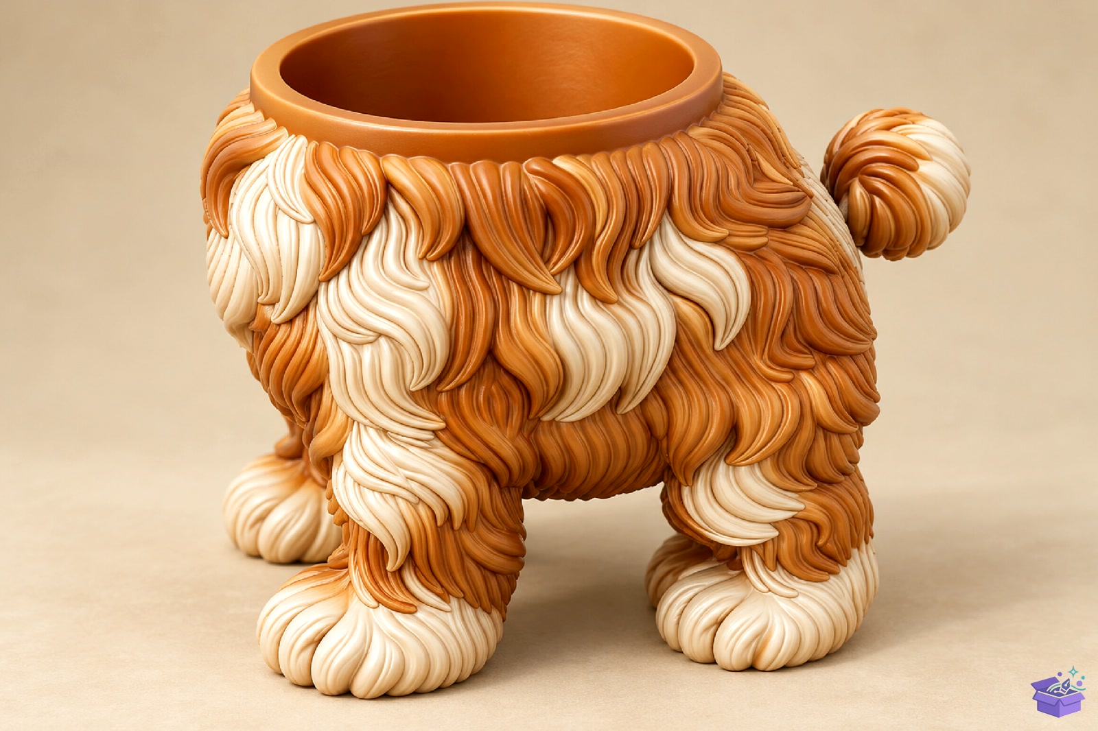 Fluffy Köpek Pencil Tutucu 3D STL - 3D Baskı ve Model Dosyası (STL, OBJ, 3MF) - detaylı önizleme 4