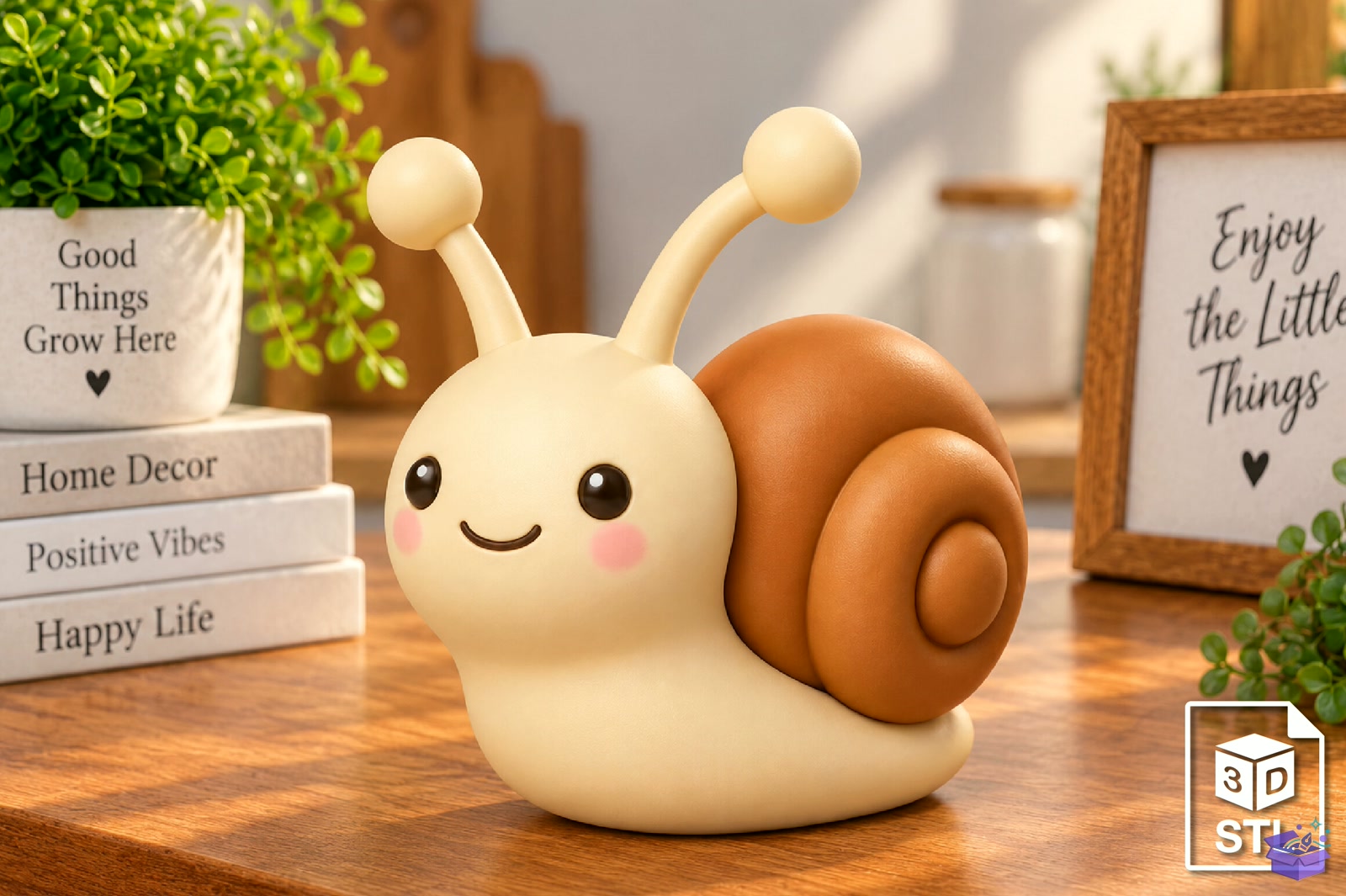 Cute Snail Figurine STL 3D Baskı - 3D Baskı ve Model Dosyası (STL, OBJ, 3MF) - detaylı önizleme 6