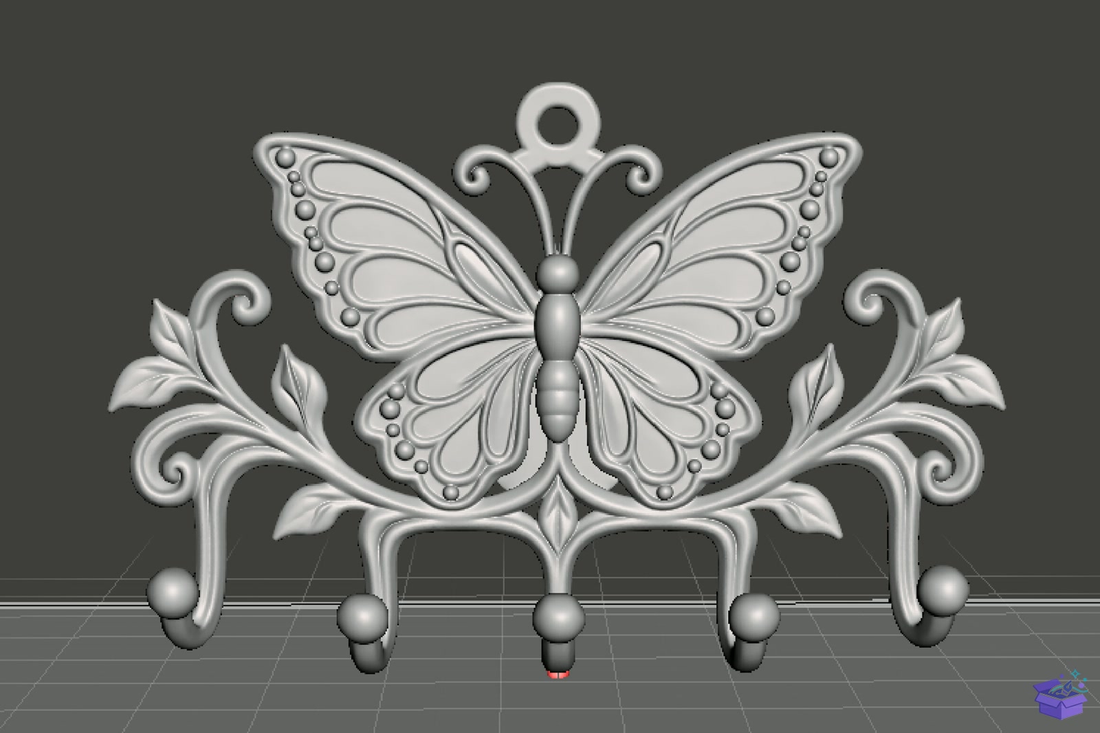 Kelebek Wall Hook Rack 3D STL - 3D Baskı ve Model Dosyası (STL, OBJ, 3MF) - detaylı önizleme 3