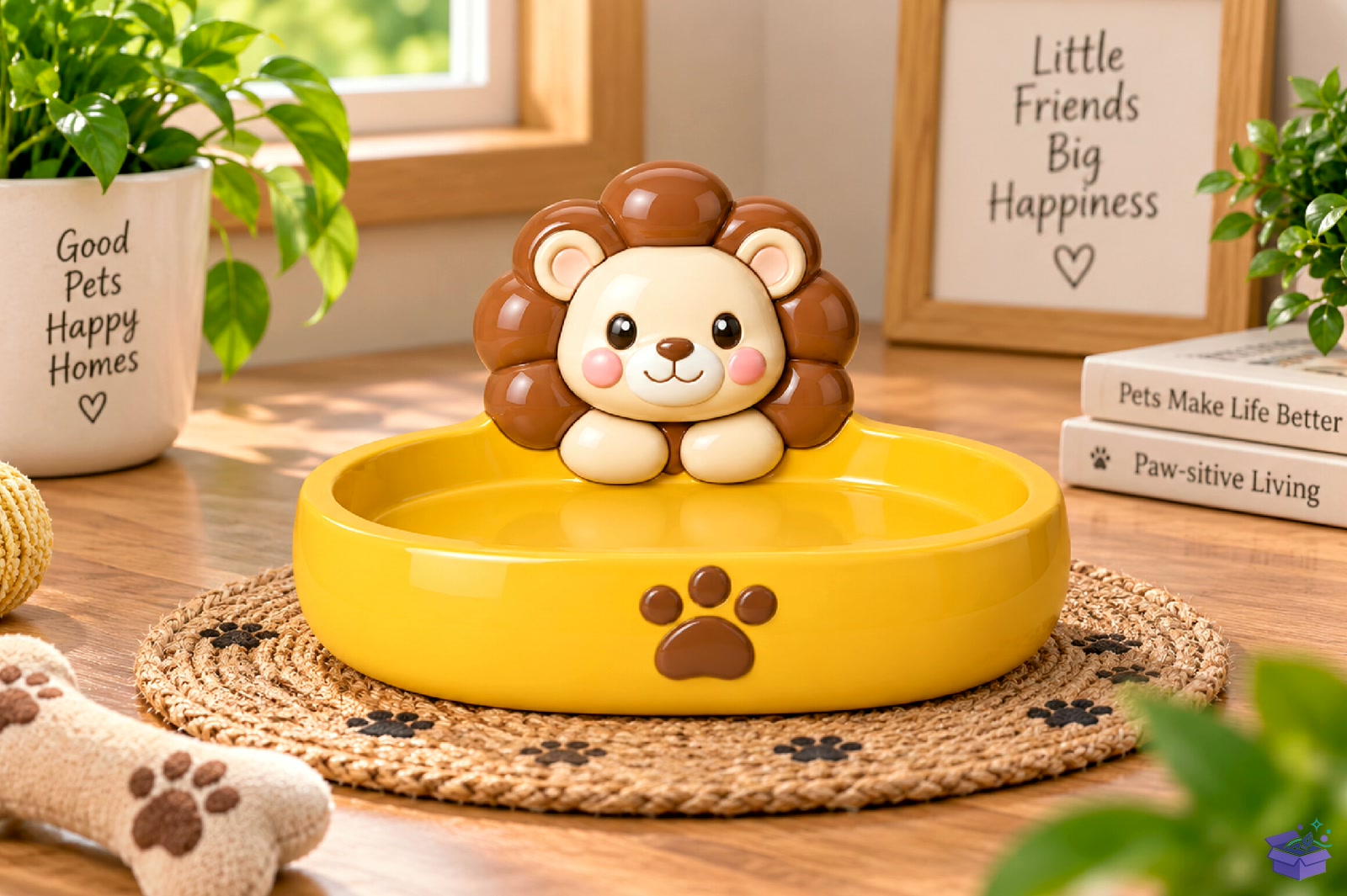 Cute Lion Pet Bowl STL 3D Baskı - 3D Baskı ve Model Dosyası (STL, OBJ, 3MF) - detaylı önizleme 2
