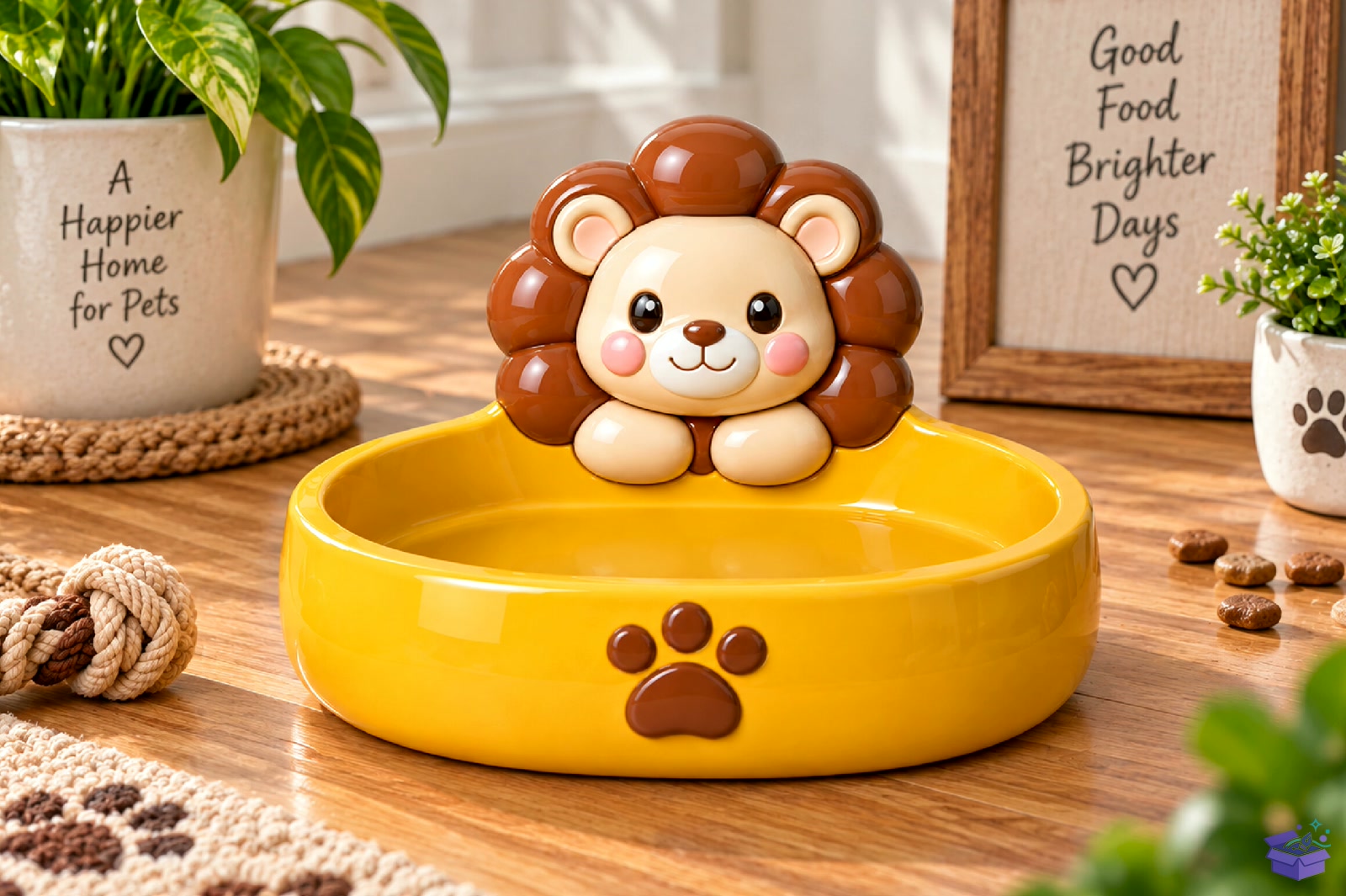 Cute Lion Pet Bowl STL 3D Baskı - 3D Baskı ve Model Dosyası (STL, OBJ, 3MF) - detaylı önizleme 3