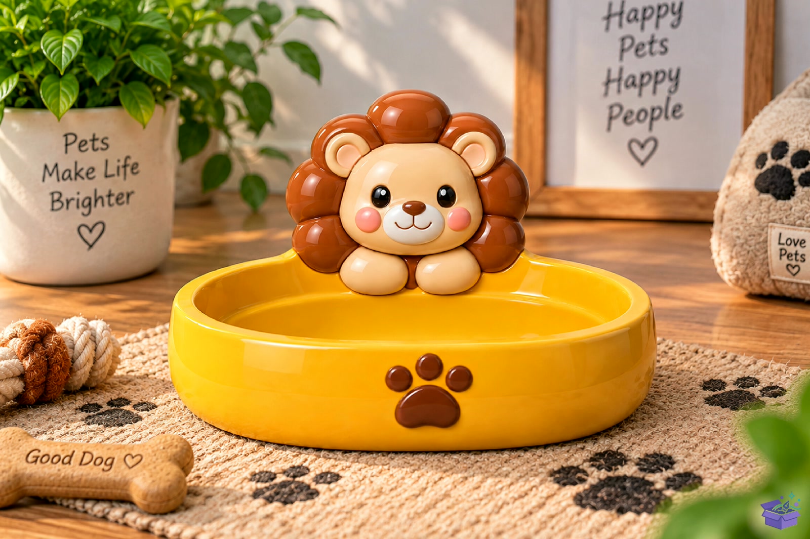 Cute Lion Pet Bowl STL 3D Baskı - 3D Baskı ve Model Dosyası (STL, OBJ, 3MF) - detaylı önizleme 4
