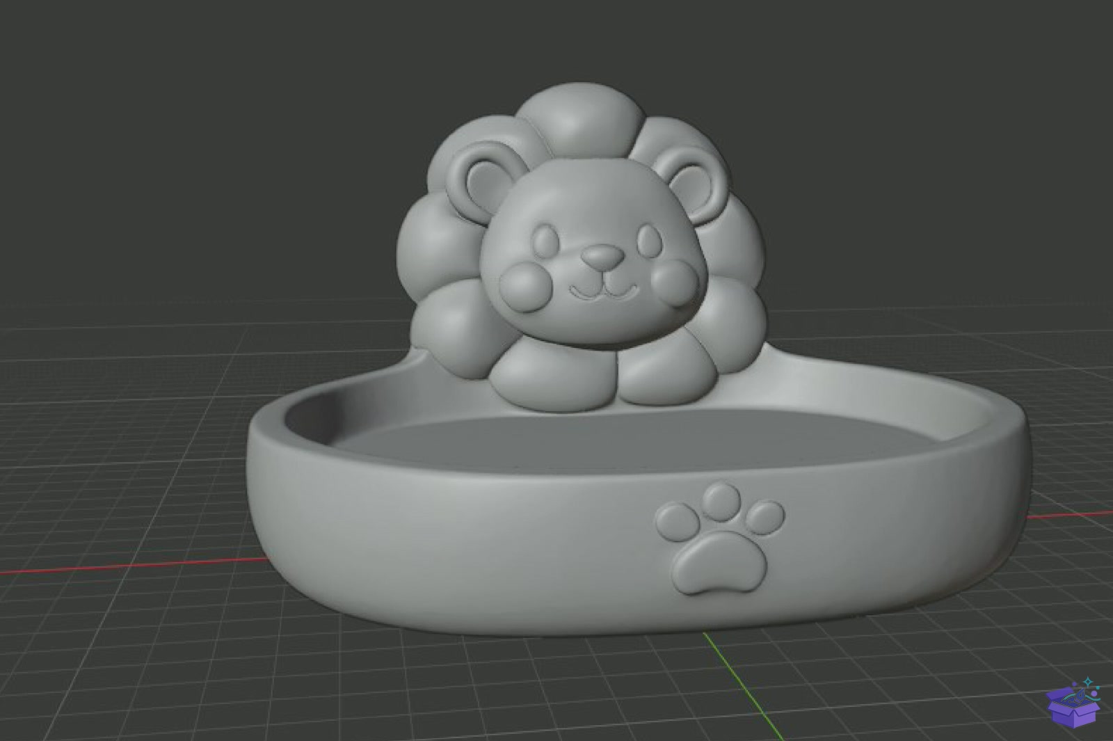 Cute Lion Pet Bowl STL 3D Baskı - 3D Baskı ve Model Dosyası (STL, OBJ, 3MF) - detaylı önizleme 5