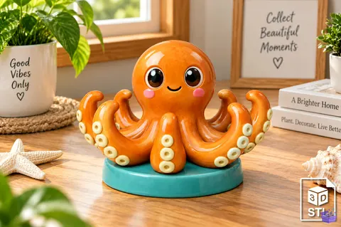 Cute Octopus STL 3D Baskı - 3D Baskı ve Model Dosyası (STL, OBJ, 3MF) - 3D Baskı  İndir (STL, OBJ, 3MF)