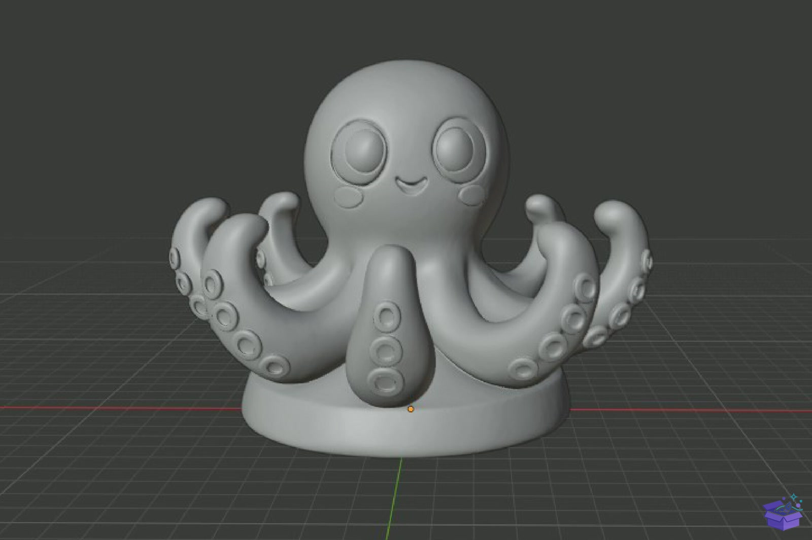 Cute Octopus STL 3D Baskı - 3D Baskı ve Model Dosyası (STL, OBJ, 3MF) - detaylı önizleme 4