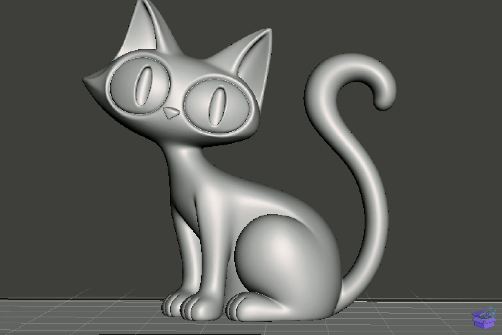 Cute Black Kedi Sculpture 3D STL - 3D Baskı ve Model Dosyası (STL, OBJ, 3MF) - detaylı önizleme 3