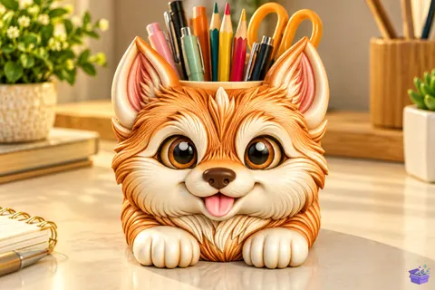 Cute Kedi Pencil Tutucu Sculpture 3D STL - 3D Baskı ve Model Dosyası (STL, OBJ, 3MF) - 3D Baskı  İndir (STL, OBJ, 3MF)