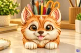 Sevimli Kedi Kalemlik Heykeli - 3D Baskı ve Model Dosyası (STL) - detaylı önizleme 1