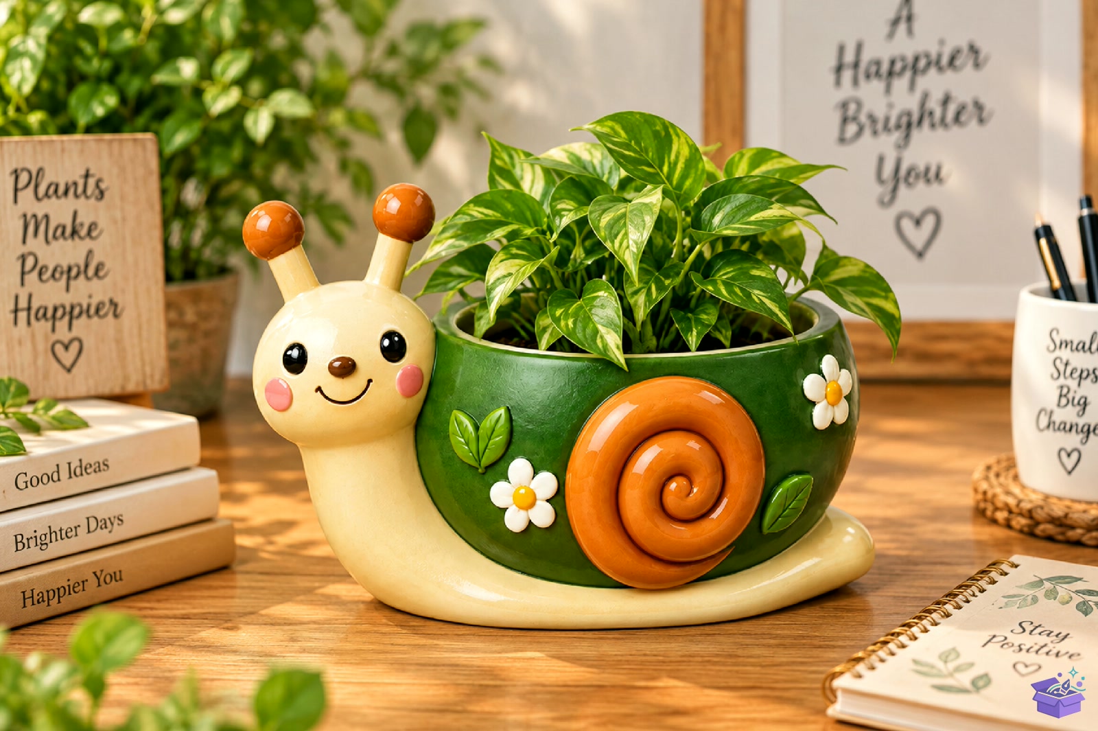 Cute Snail Saksı Tasarımı STL 3D Baskı - 3D Baskı ve Model Dosyası (STL, OBJ, 3MF) - detaylı önizleme 2