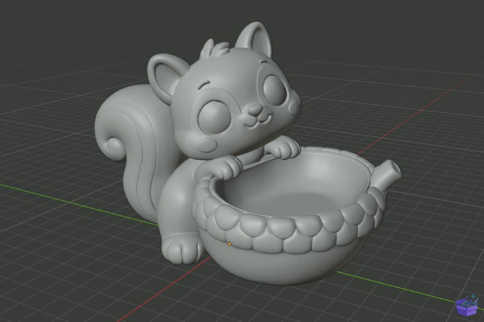 Cute Squirrel Bowl STL 3D Baskı - 3D Baskı ve Model Dosyası (STL, OBJ, 3MF) - detaylı önizleme 5