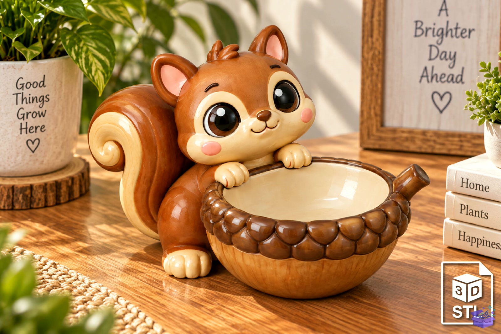 Cute Squirrel Bowl STL 3D Baskı - 3D Baskı ve Model Dosyası (STL, OBJ, 3MF) - detaylı önizleme 6