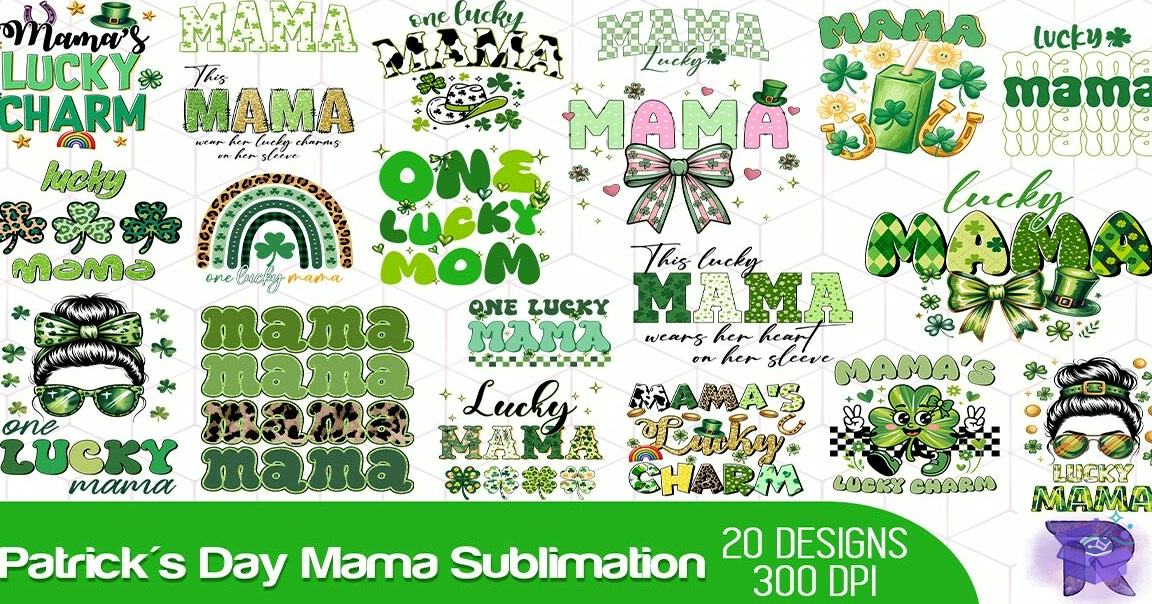 St Patrick's Day Mama Süblimasyon Baskı - DTF & Süblimasyon Baskı Tasarımı (SVG, DXF, EPS, PNG) - detaylı önizleme 2