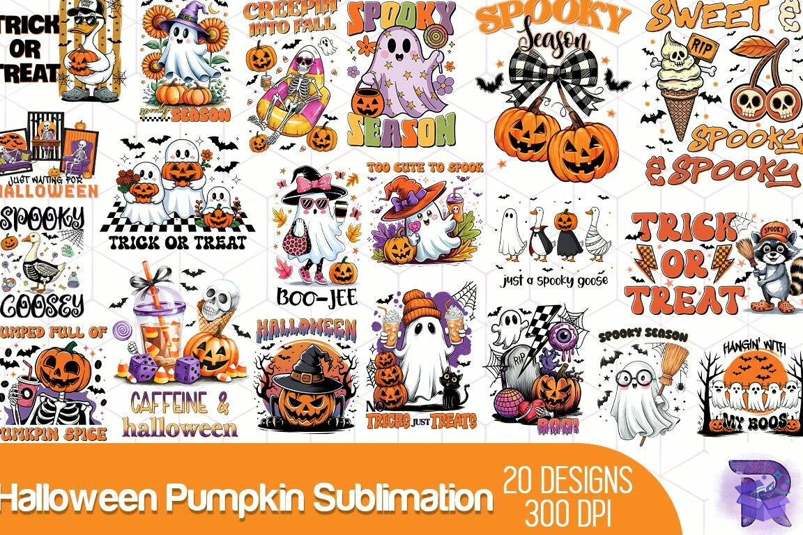 Cadılar Bayramı Pumpkin Süblimasyon Baskı - DTF & Süblimasyon Baskı Tasarımı (SVG, DXF, EPS, PNG)