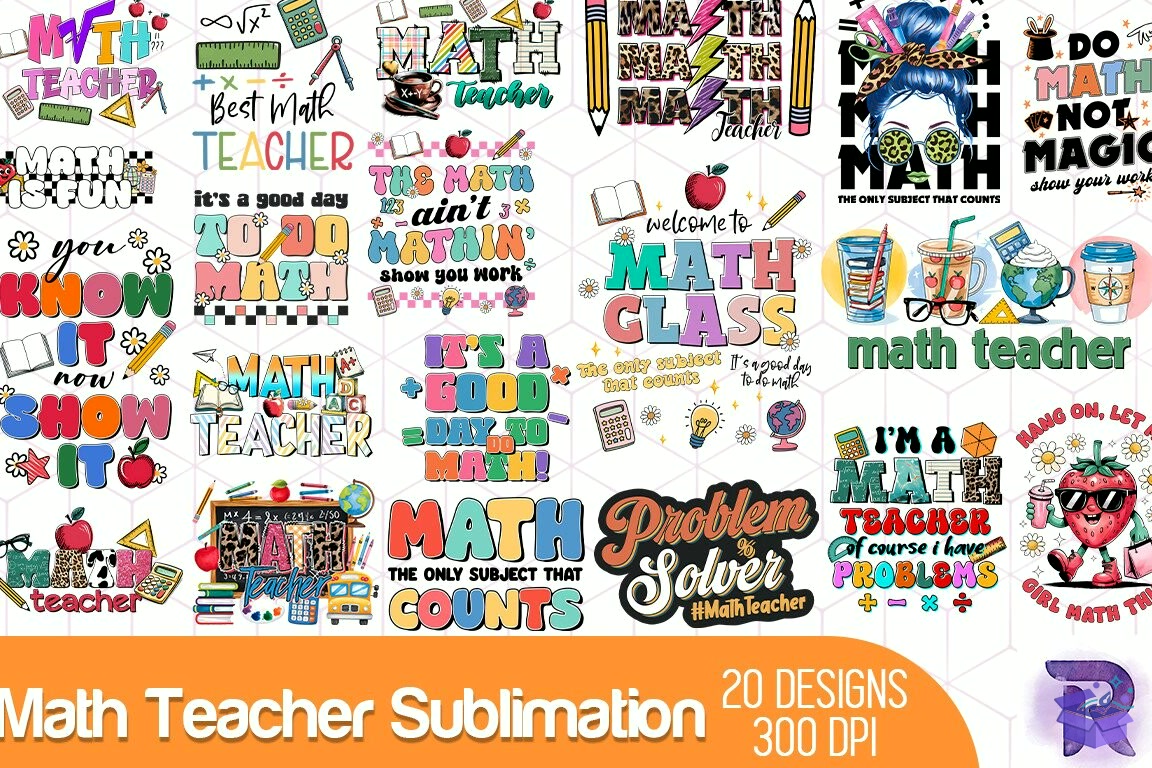 Math Teacher Süblimasyon Baskı - DTF & Süblimasyon Baskı Tasarımı (SVG, DXF, EPS, PNG)