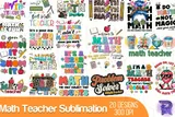 "Math Teacher" Matematik Öğretmeni Tasarımları (20 Tasarım) - DTF & Süblimasyon Baskı Tasarımı (PNG) - detaylı önizleme 1