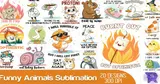 Funny Animals Süblimasyon Baskı - DTF & Süblimasyon Baskı Tasarımı (SVG, DXF, EPS, PNG) - detaylı önizleme 2