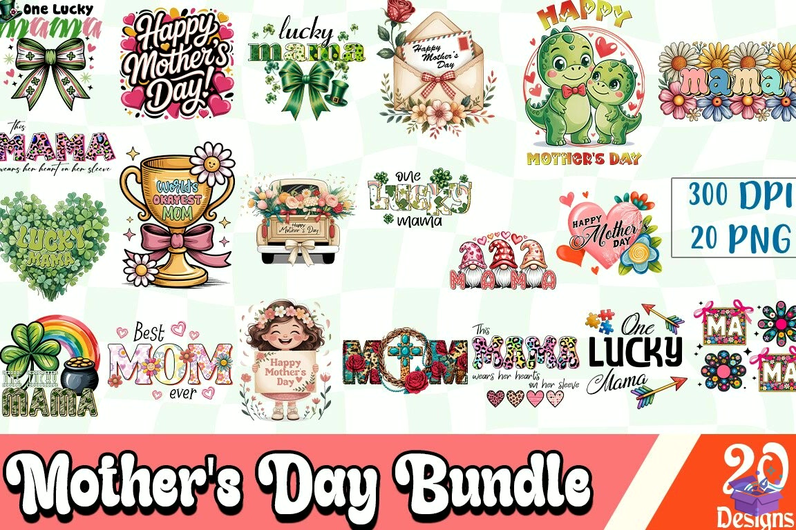 Lucky Mama Süblimasyon Baskı - DTF & Süblimasyon Baskı Tasarımı (SVG, DXF, EPS, PNG)