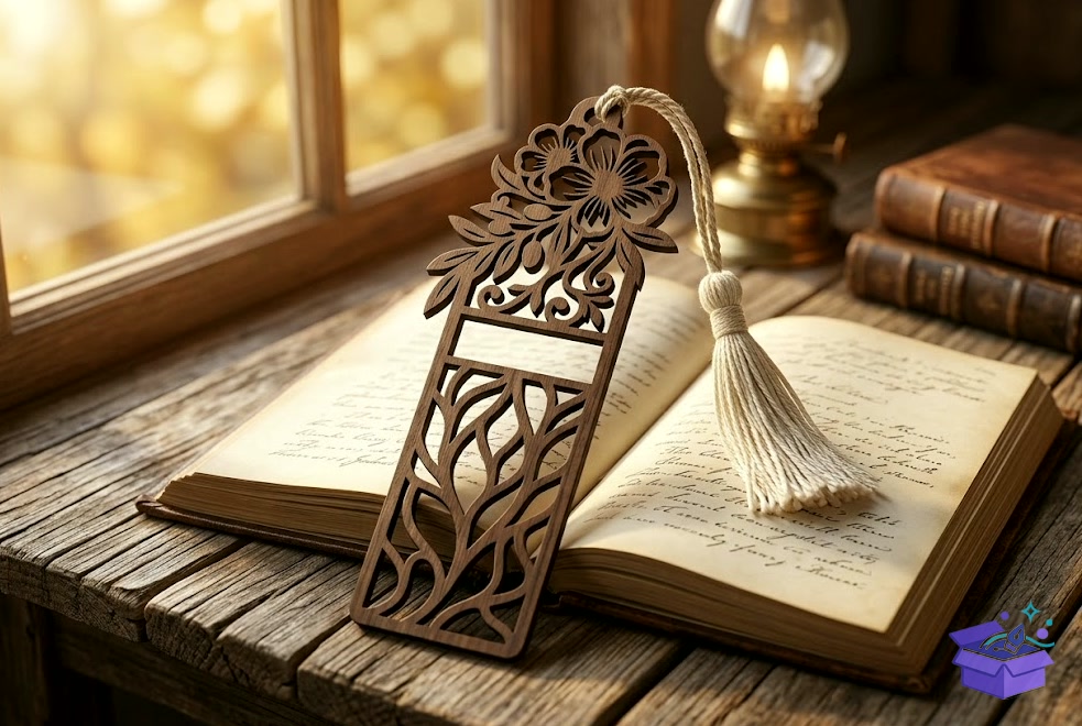 2 Ahşap Lazer Kesim Kitap Ayracı SVG - Lazer Kesim ve Çizim Dosyası (SVG, DXF, EPS, PNG)
