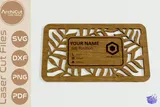 Business Card Floral Leaf Ahşap Lazer Kesim - El İşi ve Kesim Dosyası (SVG, DXF, EPS, PNG) - detaylı önizleme 4