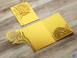 Invitation Şablon With Protea Çiçek - El İşi ve Kesim Dosyası (SVG, DXF, EPS, PNG) - detaylı önizleme 2