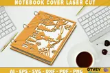 Merry Yılbaşı Notebook Cover Lazer Kesim - El İşi ve Kesim Dosyası (SVG, DXF, EPS, PNG) - detaylı önizleme 2