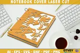 Merry Yılbaşı Notebook Cover Lazer Kesim - El İşi ve Kesim Dosyası (SVG, DXF, EPS, PNG) - detaylı önizleme 6