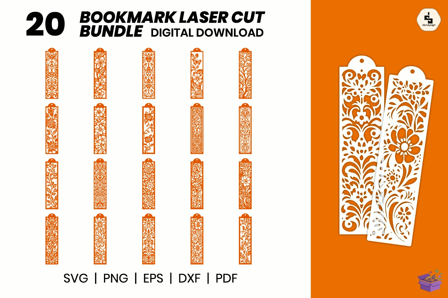 Kitap Ayracı SVG Lazer Kesim - El İşi ve Kesim Dosyası (SVG, DXF, EPS, PNG) - Vektörel Tasarım ve İndirilebilir Çizim Dosyası