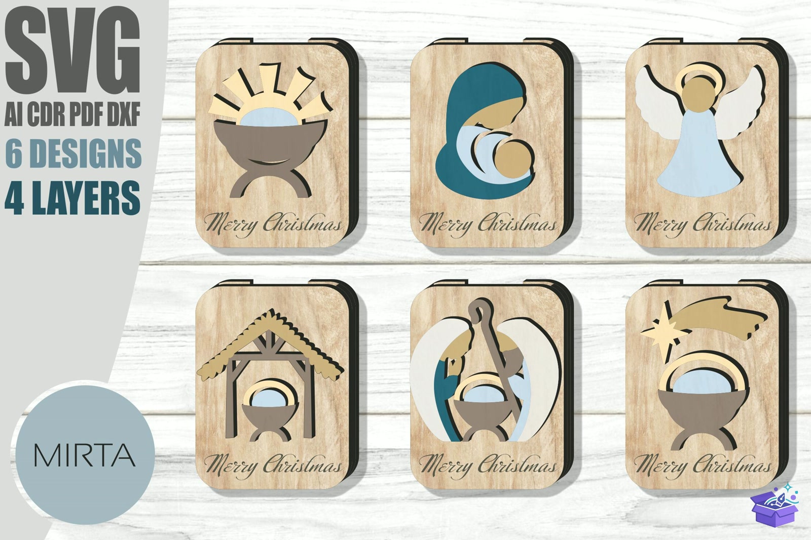 Nativity Gift Card Tutucu Svg Laser - Lazer Kesim ve Çizim Dosyası (SVG, DXF, EPS, PNG)