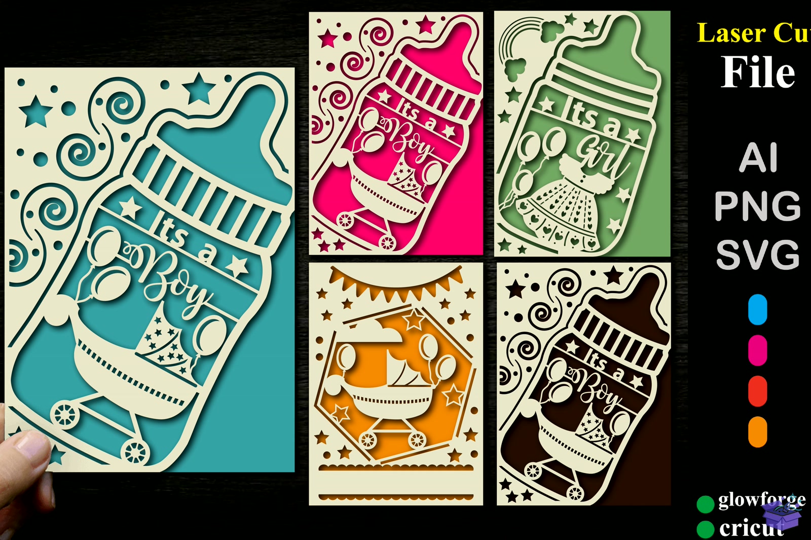 New Baby Card SVG - 3D Baskı ve Model Dosyası (STL, OBJ, 3MF)
